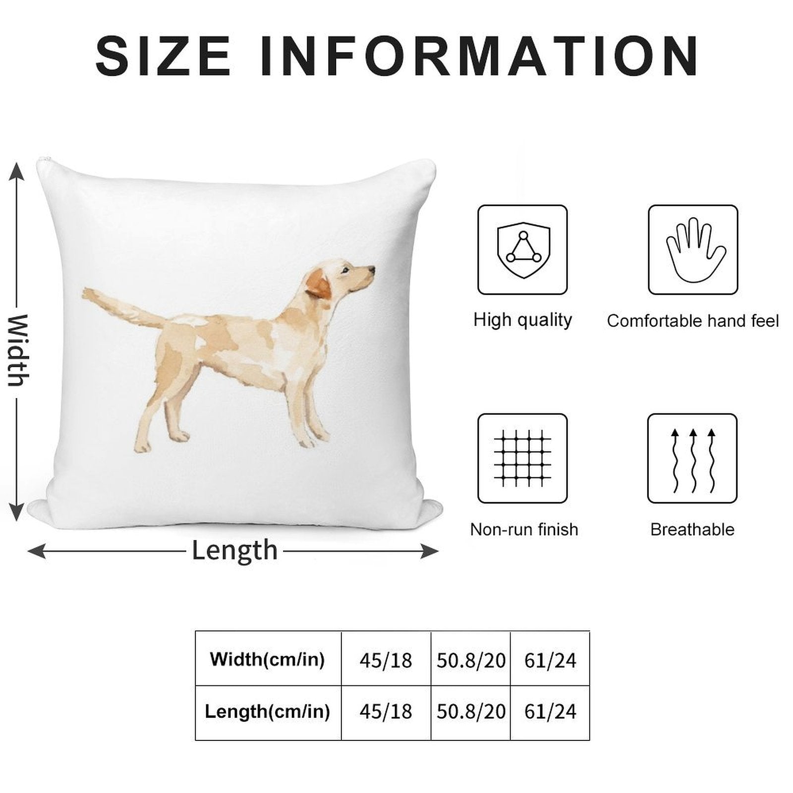 Yellow Lab Silhouette Watercolor Soft Anti-Pilling Throw Pillow