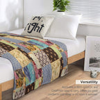 Vintage Home Made Patchwork With Diverse Patterns Sustainable Throw Blanket