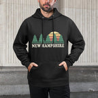 New Hampshire NH Vintage Retro 70s Graphic Durable Construction Hoodie
