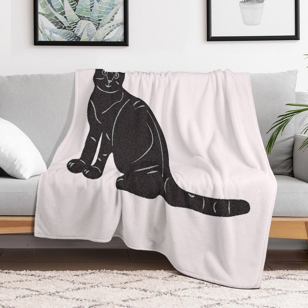 Grey Tabby Cat Gifts For Textile Craft Lovers Durable Throw Blanket