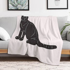 Grey Tabby Cat Gifts For Textile Craft Lovers Durable Throw Blanket