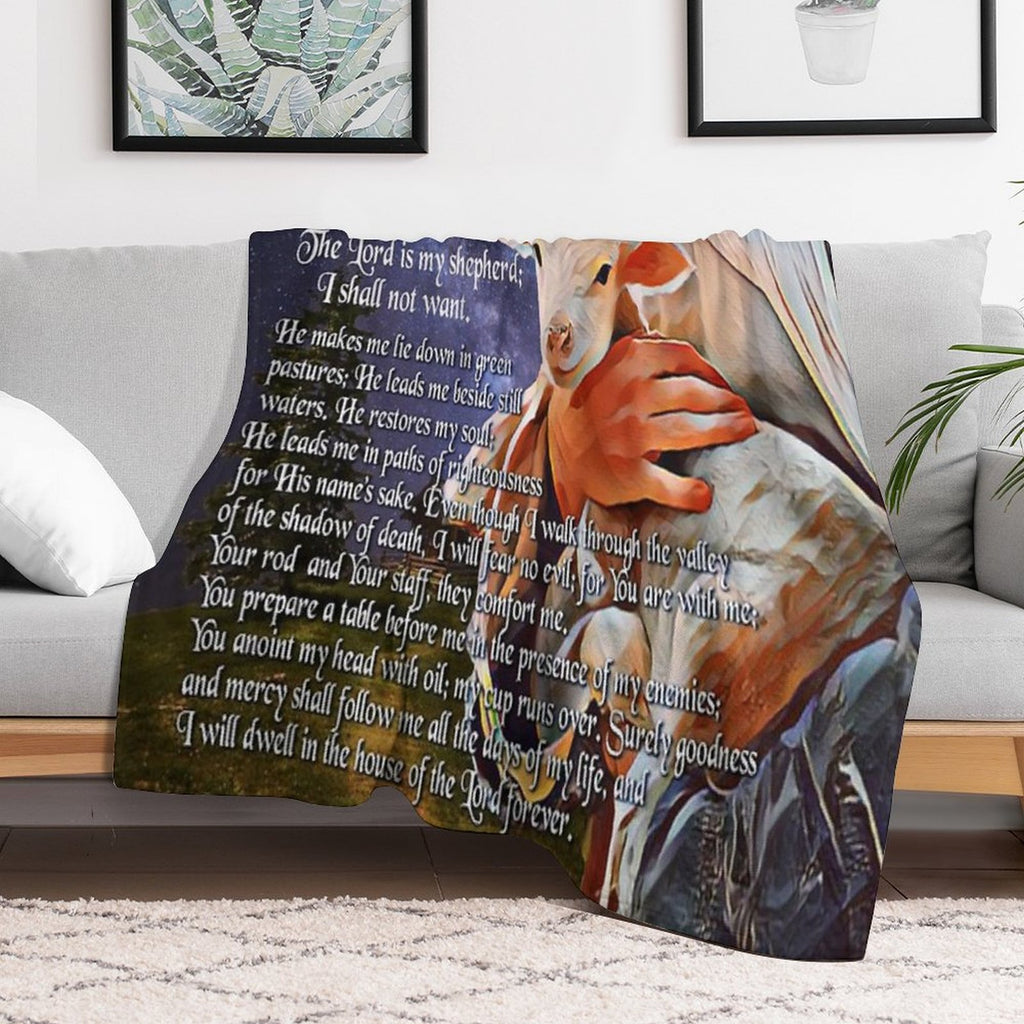 Psalm 23 Bible Verse Velvety-soft Throw Blanket