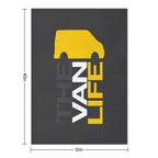 The Van Life Logo Grey Yellow Lightweight Throw Blanket