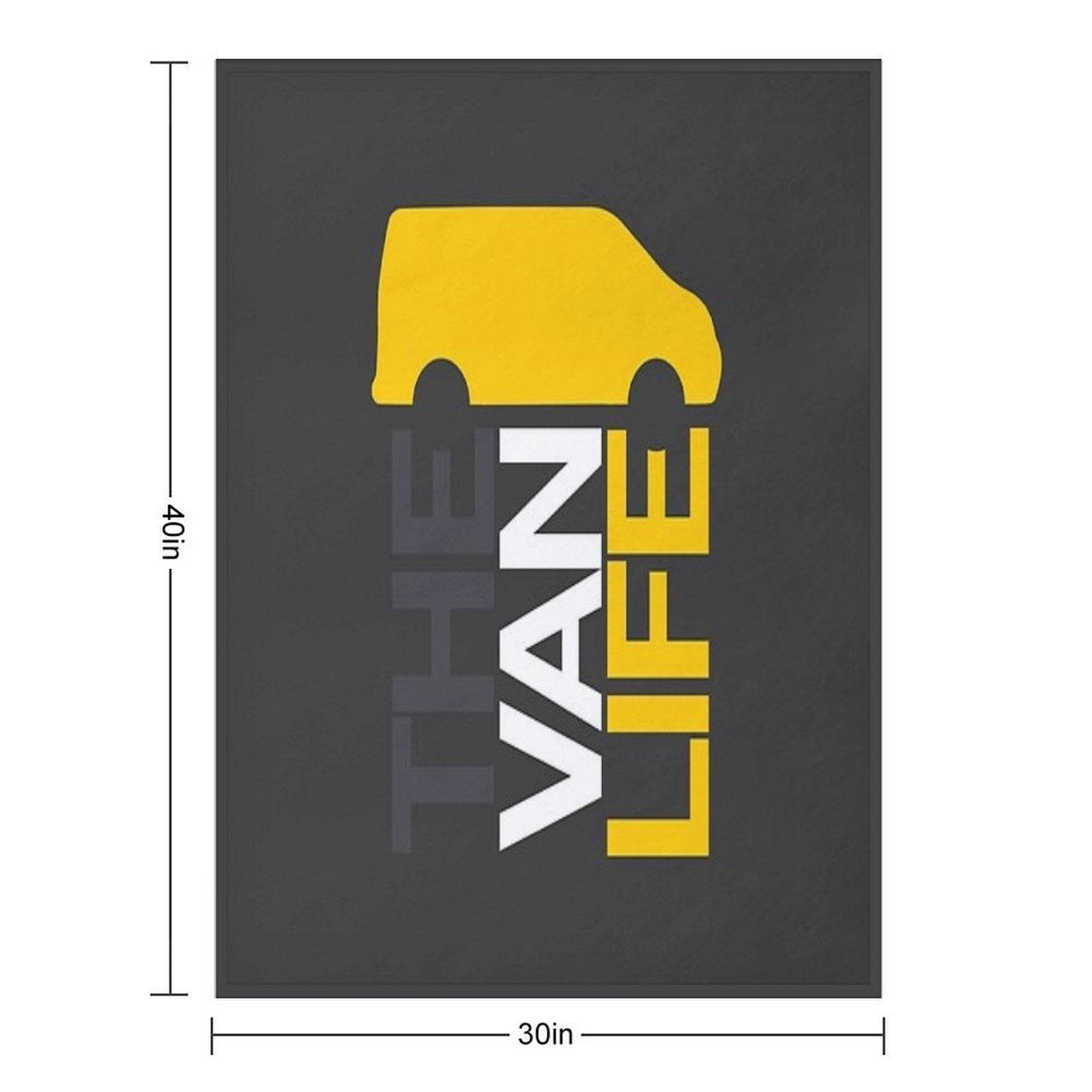 The Van Life Logo Grey Yellow Lightweight Throw Blanket
