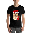 Golden Retriever T Dog Christmas Light Holiday Party  Vintage-inspired T-Shirt
