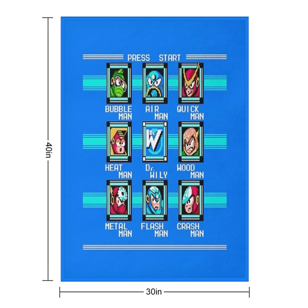 Megaman 2 Stage Select Velvety-soft Throw Blanket