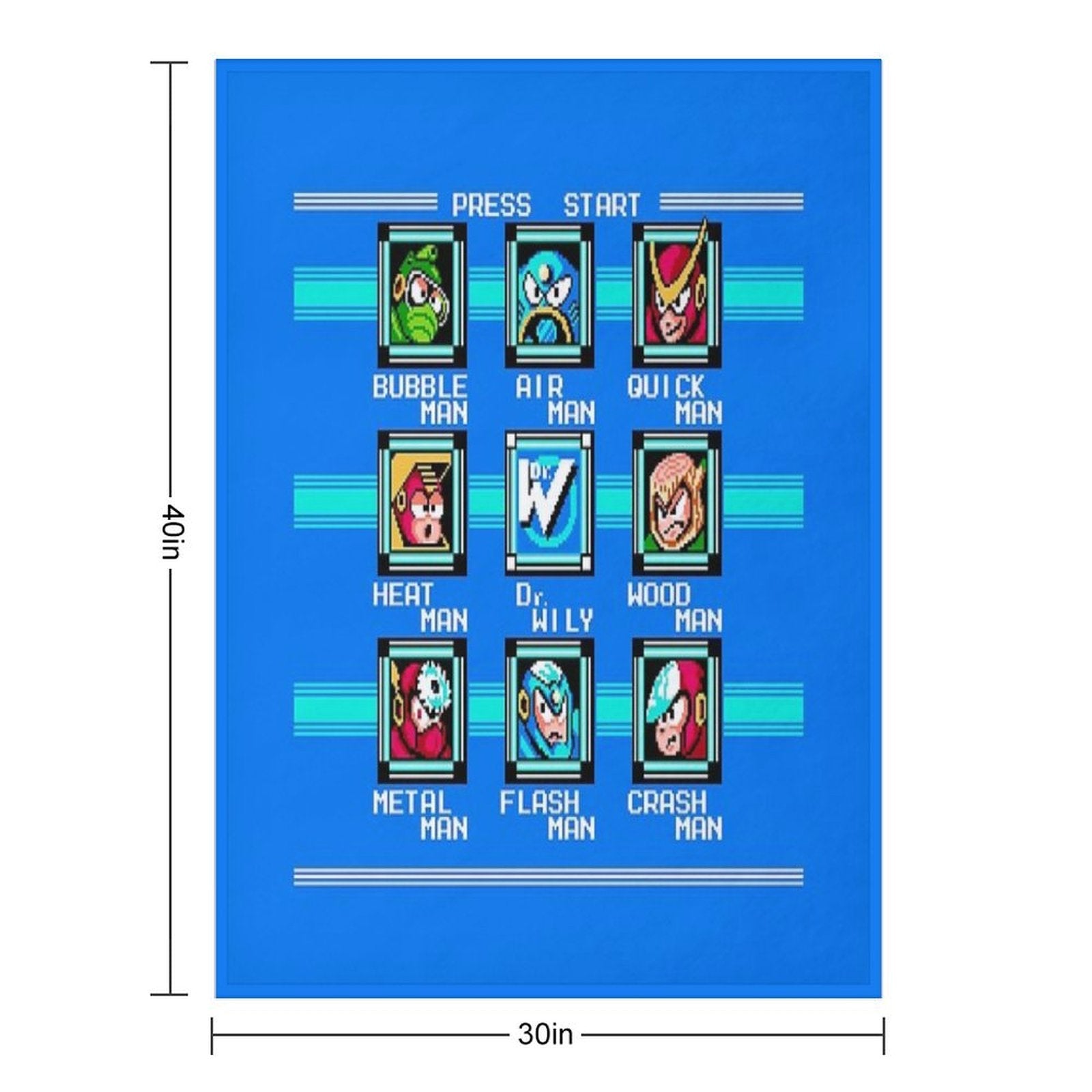 Megaman 2 Stage Select Velvety-soft Throw Blanket