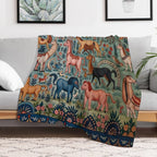 Whimsical Beastly Animals Wrinkle-free Throw Blanket