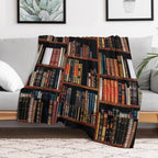 Full Bookshelf, Book And Reading Lovers Easy Care Throw Blanket