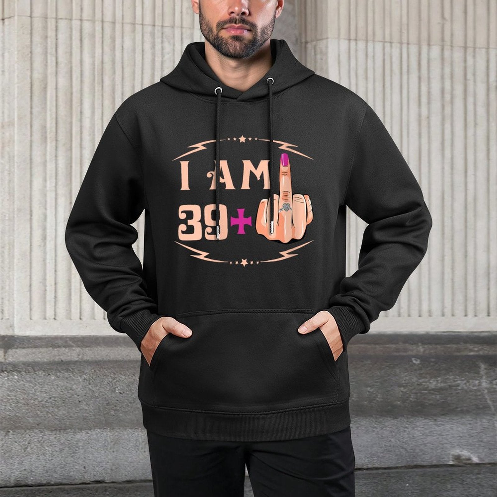 Womens I&#39;m 39 Plus 1 Funny 40th Birthday Pilling-Resistant Hoodie