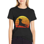 Retro Vintage French Bulldog Yoga Funny French Bulldog  Oversized Silhouette T-Shirt