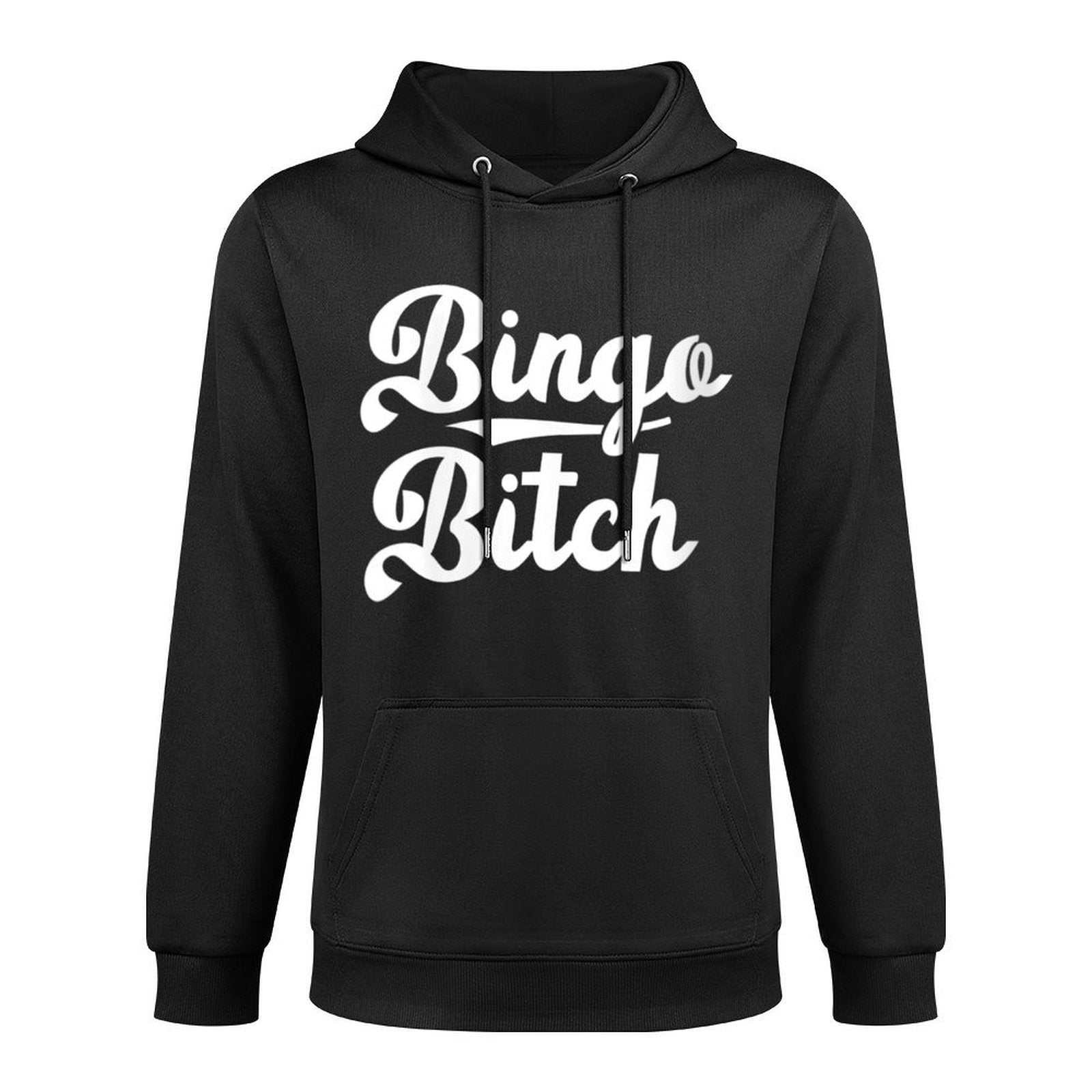 Womens Bingo Bitch Gift for Hip Sassy Bingo Player Saying Meme Cotton-Polyester Blend Hoodie