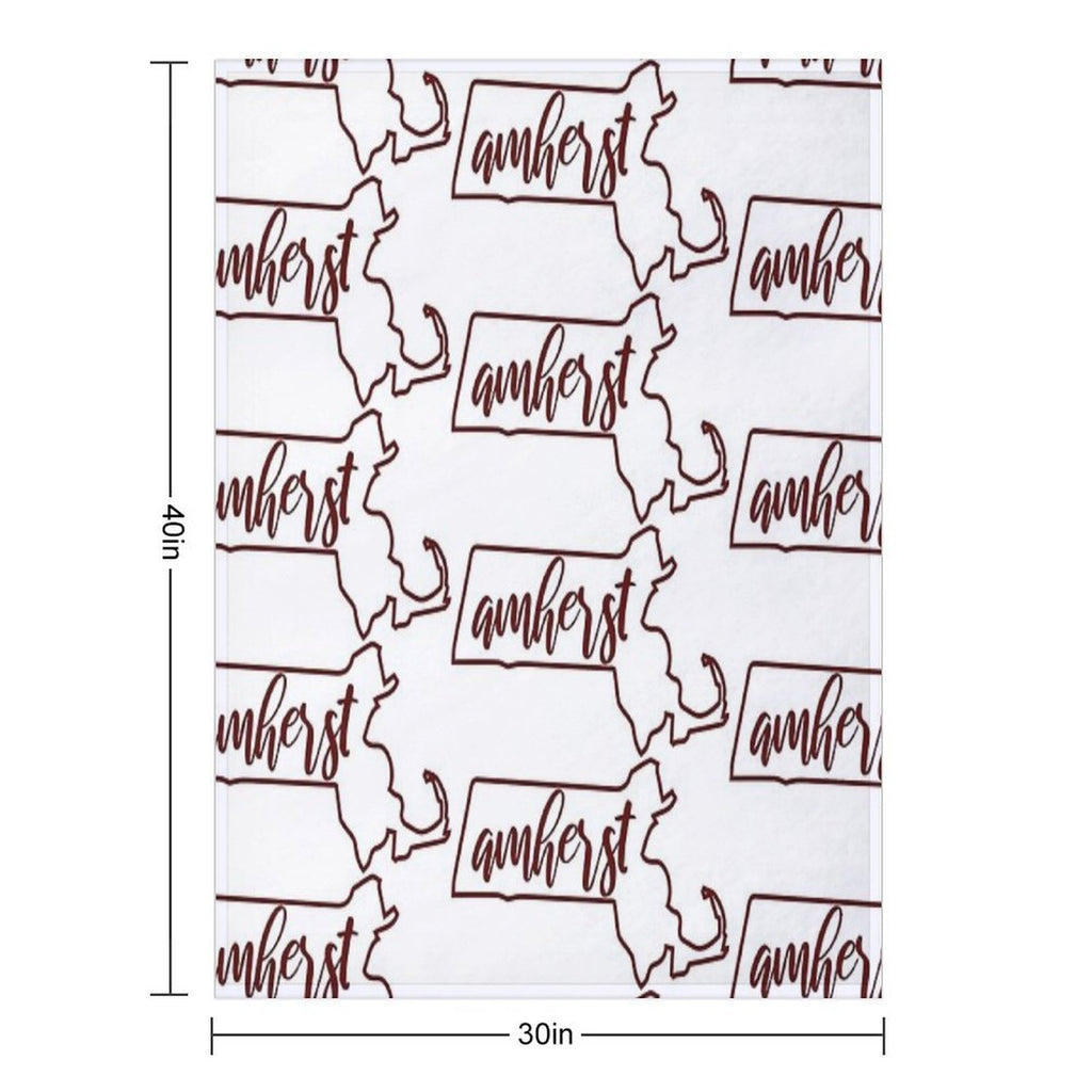 Amherst MA Outline All-season Throw Blanket