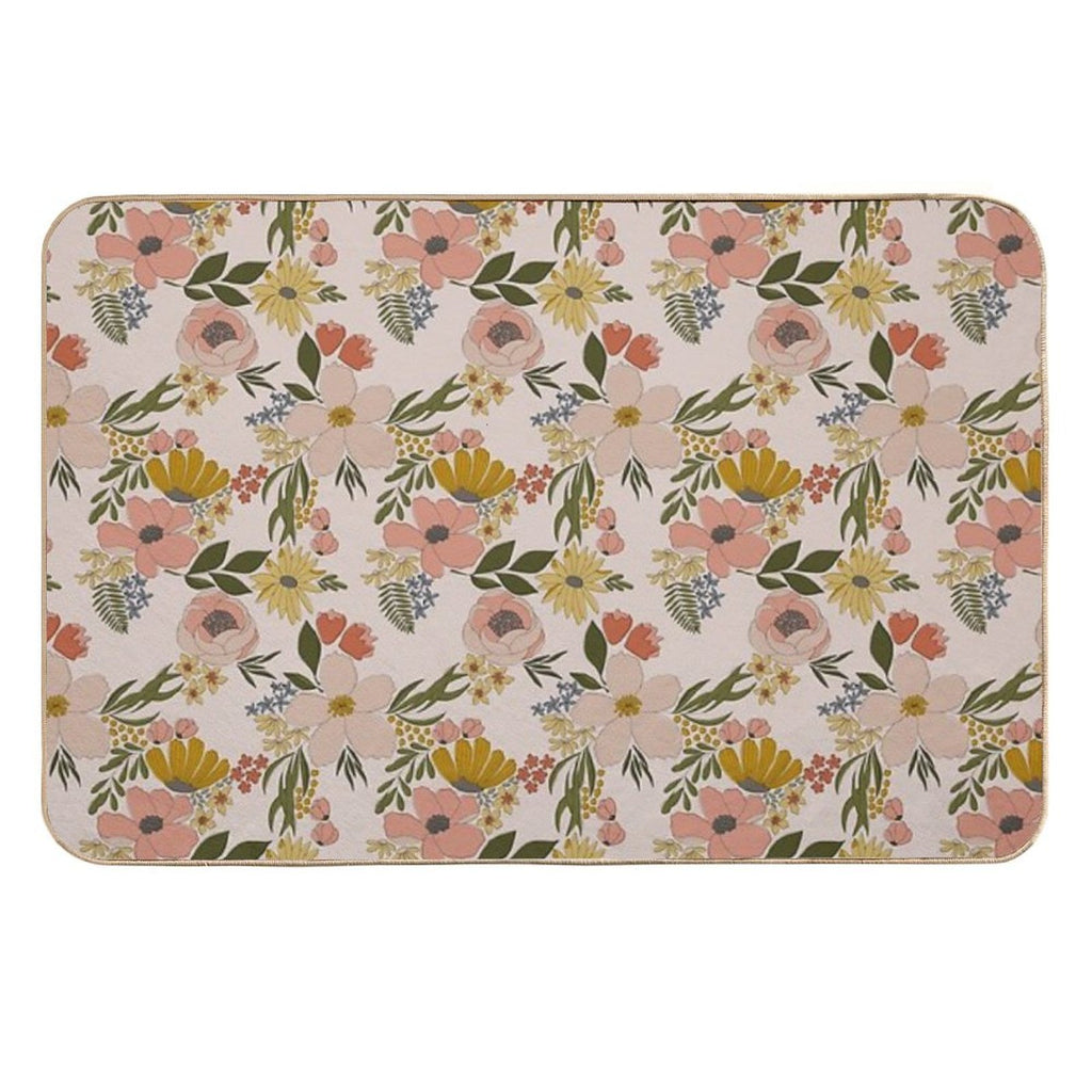 Beautiful Blossoms Floral Pattern  Anti-Trip Bath Mat