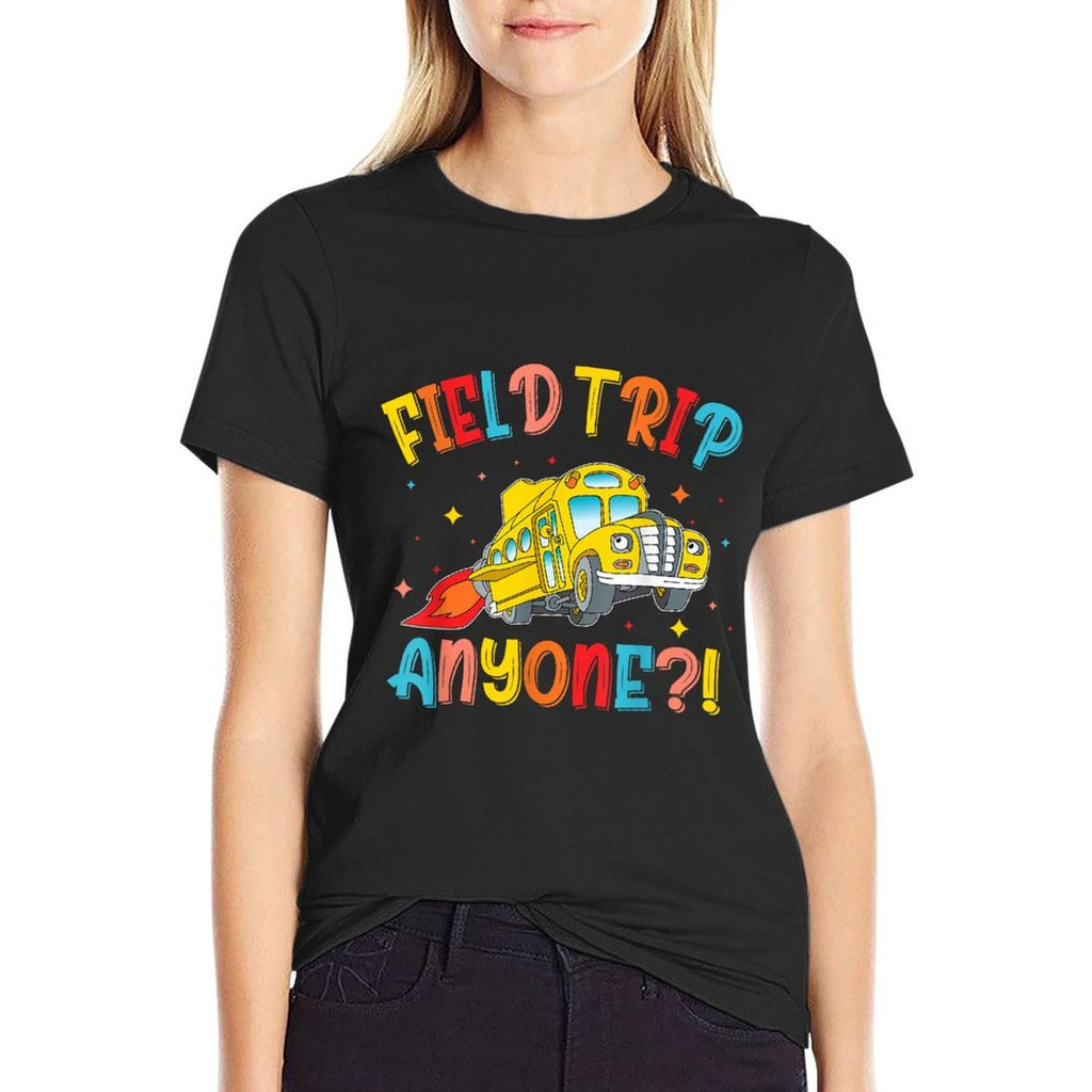Field Trip Anyone School Trips Field Day 2025 Teachers Kids  Oversized Silhouette T-Shirt