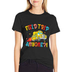 Field Trip Anyone School Trips Field Day 2025 Teachers Kids  Oversized Silhouette T-Shirt