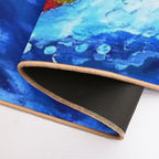 Surfing Penguin on A Summer Day  Easy To Clean Bath Mat