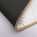 Black Cat Peeking Around The Corner Silhouette  Long-Lasting Bath Mat