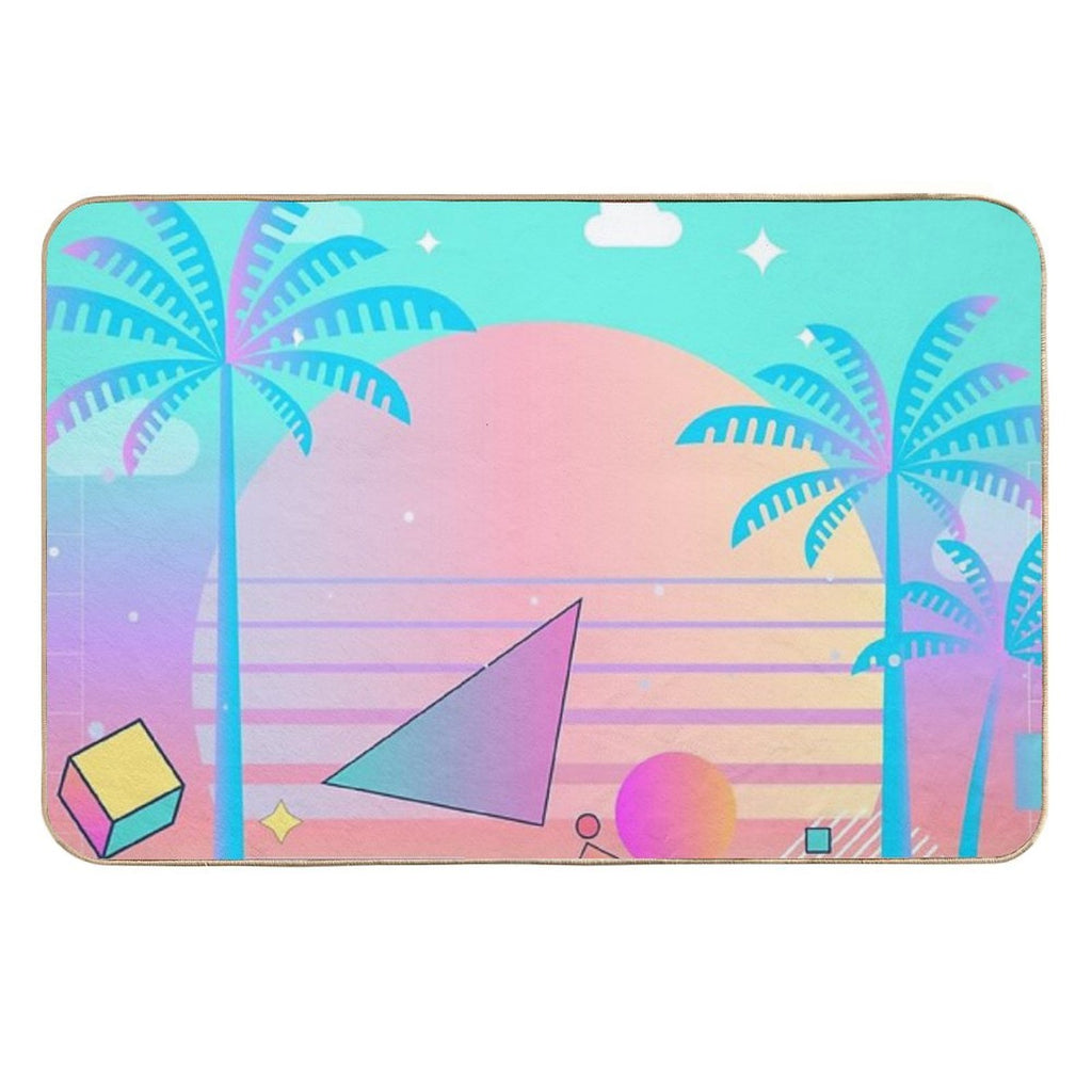 Vaporwave Pastel Sunset  Slip-Resistant Bath Mat