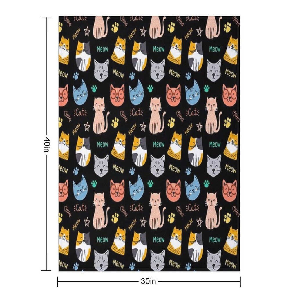 Cats Cats Wrinkle-free Throw Blanket