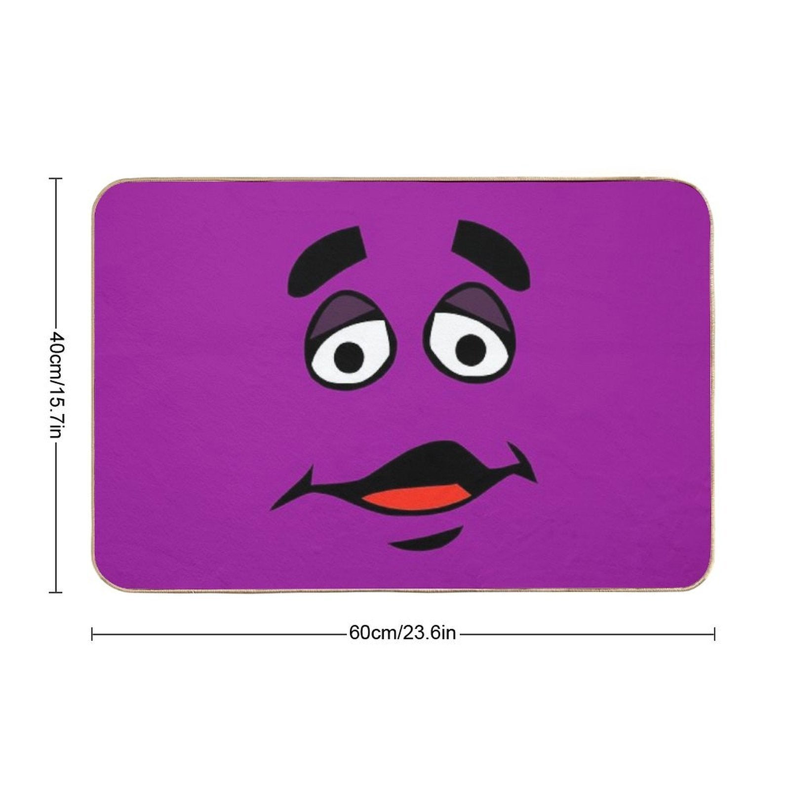 Grimace Cartoon Design - Transparent Background  Long-Lasting Bath Mat