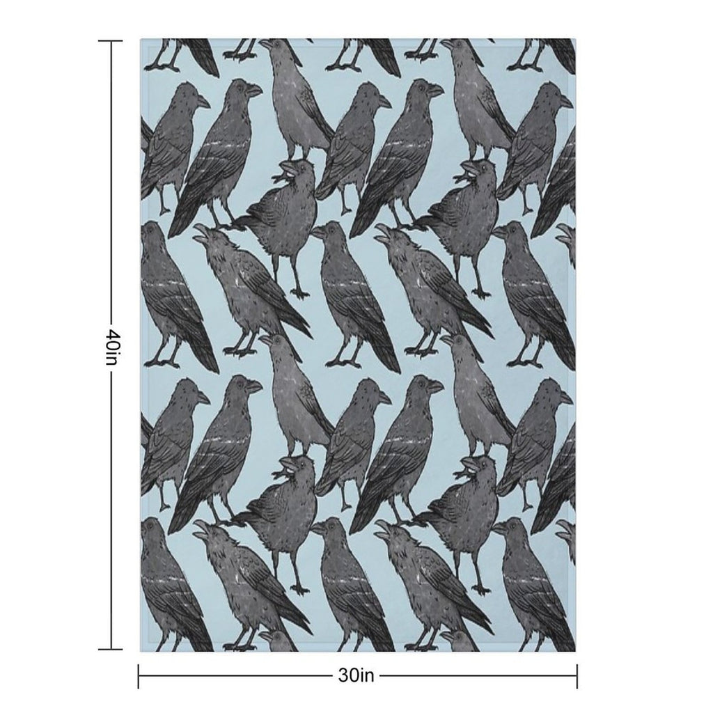 Cute Crow Pattern All-season Throw Blanket