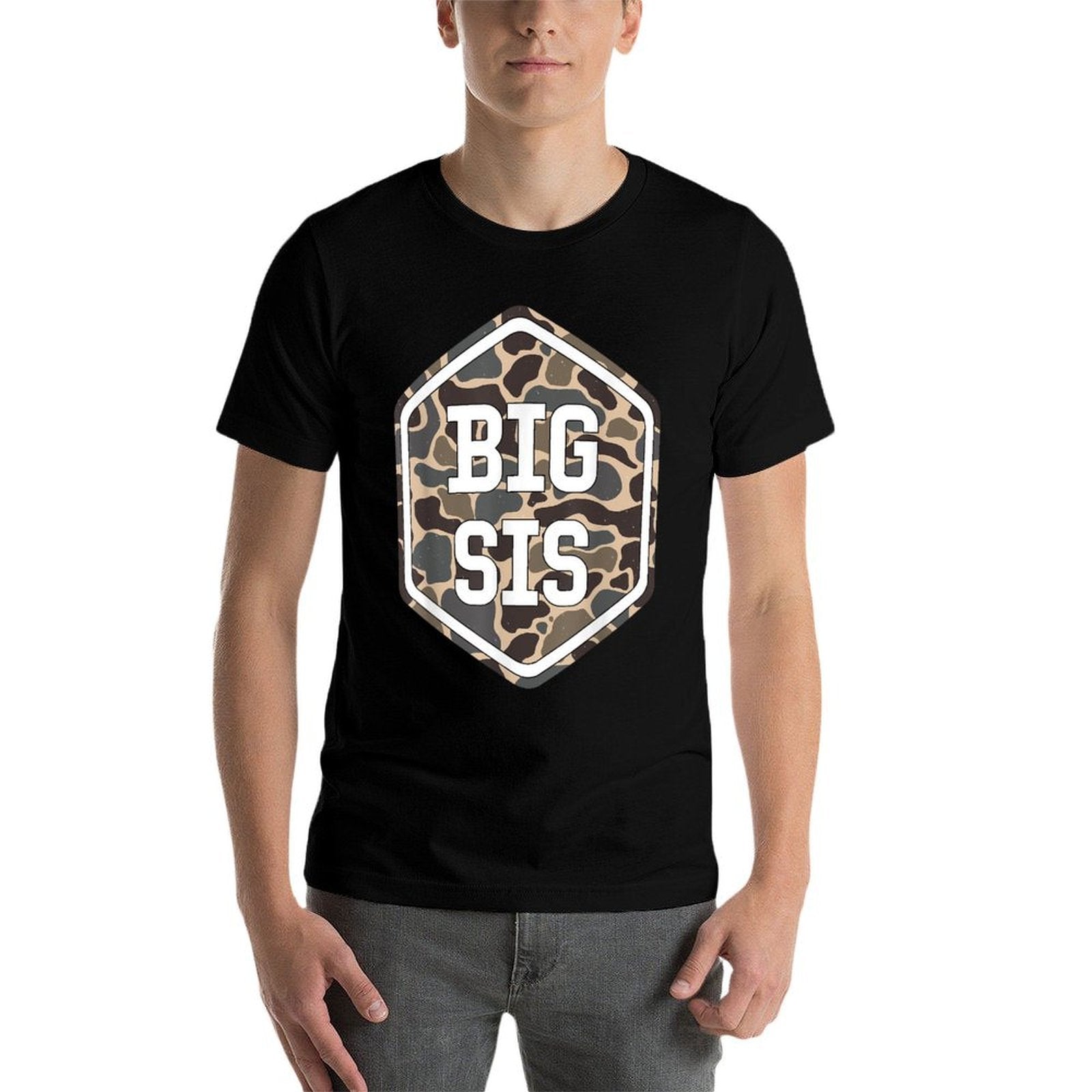 Big Sister Boy Toddler Big Sis Announcement Camo  Lightweight T-Shirt
