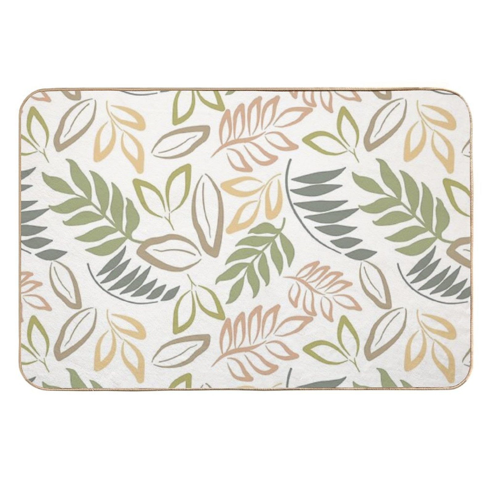 Natural Leaf Seamless Pattern  Multi-Purpose Bath Mat