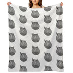 Hippo  Fiona  Cincinnati Zoo (white) Plush Throw Blanket