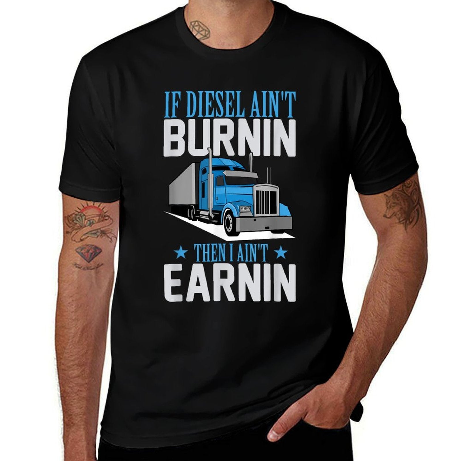 Truck Driver Funny Mens Trucker Semi-Trailer Truck  Wrinkle-resistant T-Shirt