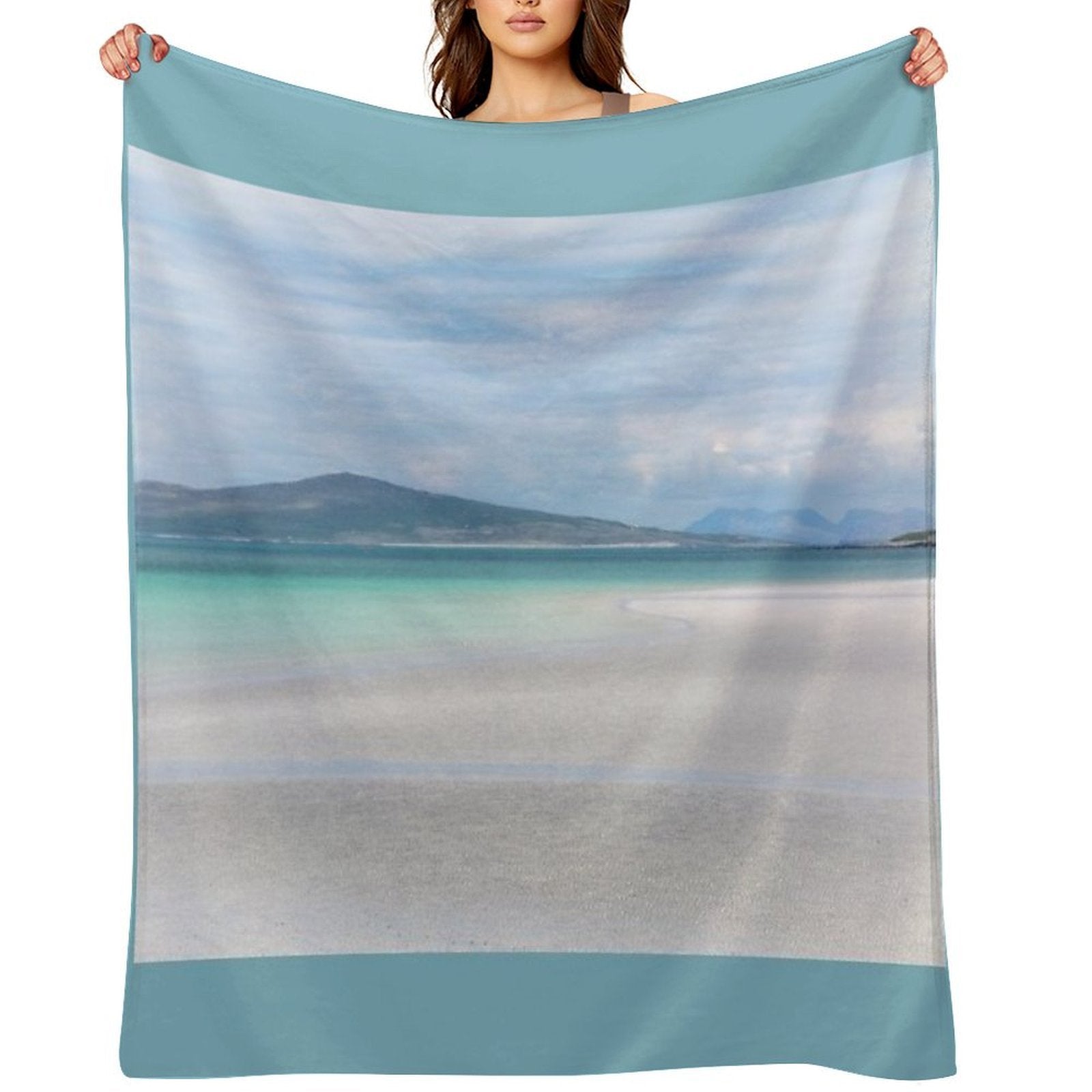 Clachan Sands Serene Scene North Uist Outer Hebrides Wrinkle-free Throw Blanket