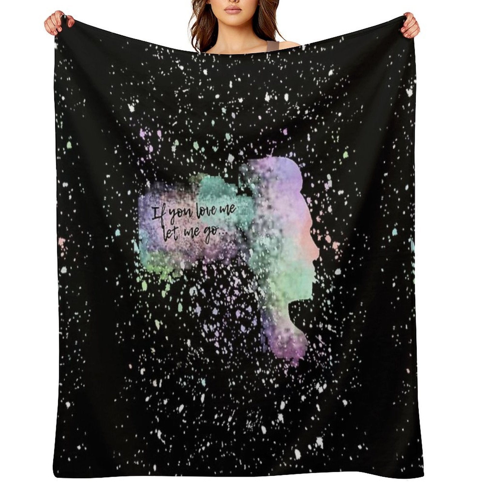 If You Love Me Rainbow Splatter Paint Versatility Throw Blanket
