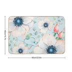 Summer Flowers Light Blue  Fade-Resistant Bath Mat