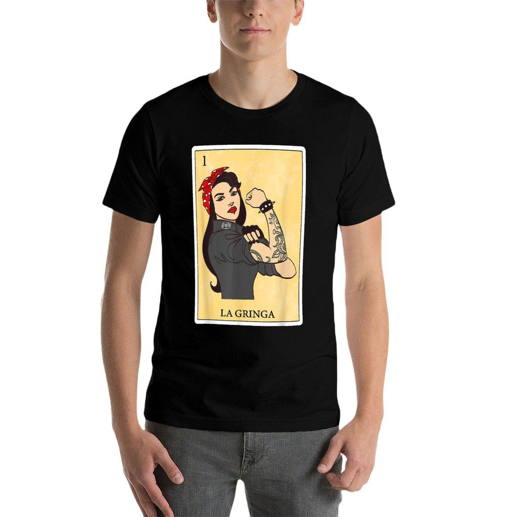 Funny Spanish-Mexican Bingo Gifts for La Gringa - La Gringa  Summer-ready Fabric T-Shirt