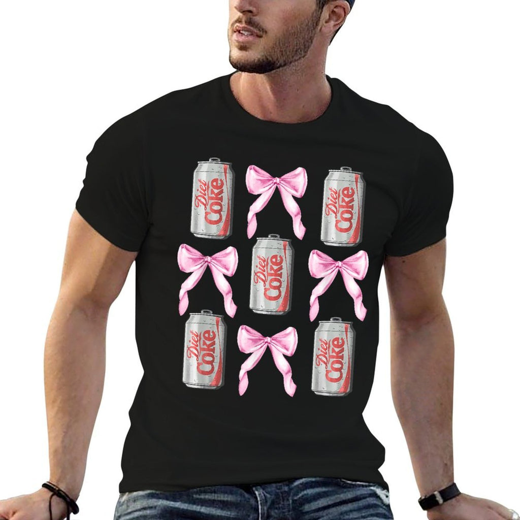 Coca-Cola Diet Coke  Pink Bows Collage Logo Vintage  Durable T-Shirt