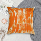 Orange Paint Brush Soft High-Density Material Throw Pillow