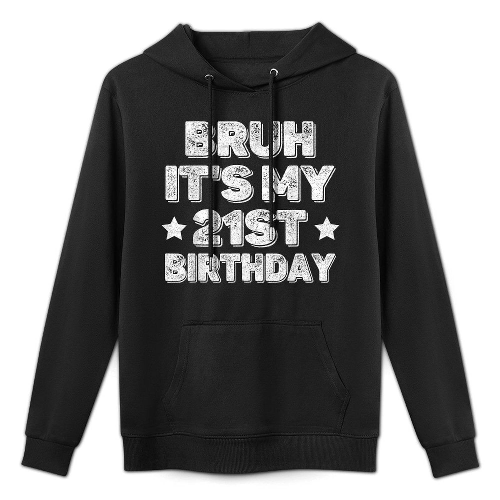 Bruh It's My 21st Birthday Vintage 2003 21st Birthday Cotton-Polyester Blend Hoodie