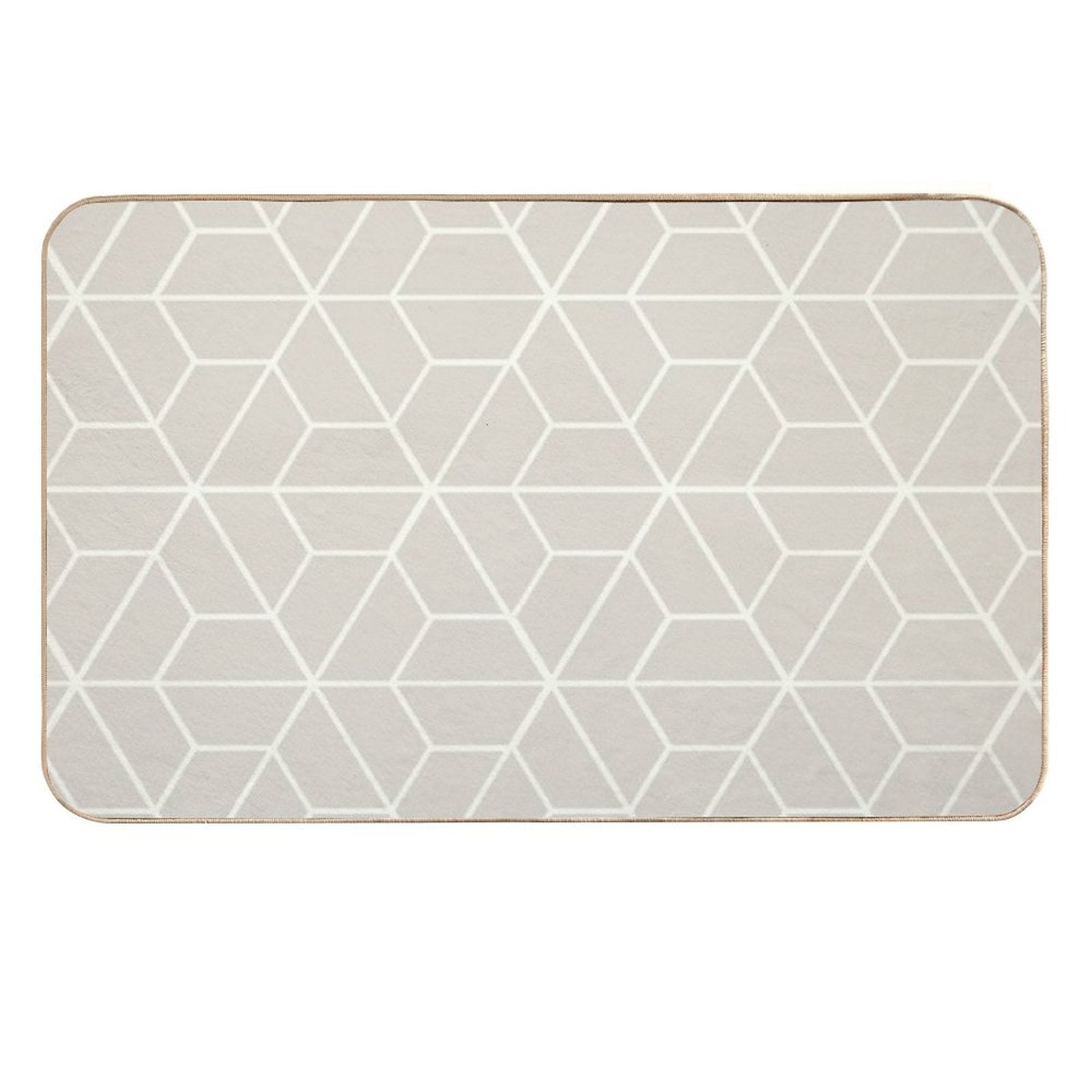 Serene Retro Mosaic - Linen Beige And White  Toxin-Free Bath Mat