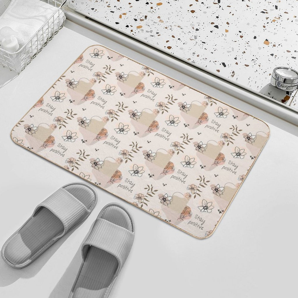 Beautiful Flowers of Ar!  Easy To Clean Bath Mat