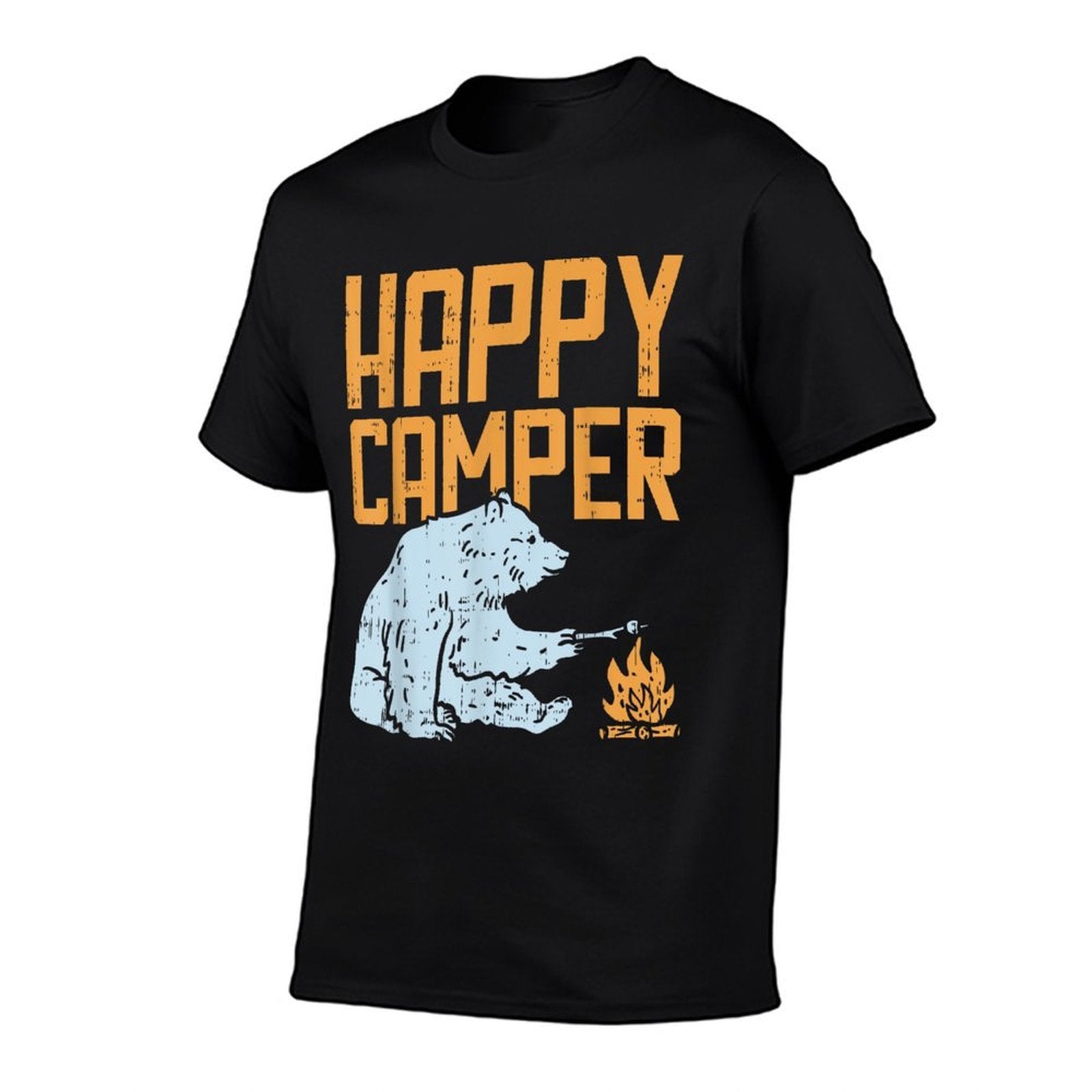 Happy Camper Bear Vacation Hiking Camp Campfire Camping Gift Comfortable T-Shirt