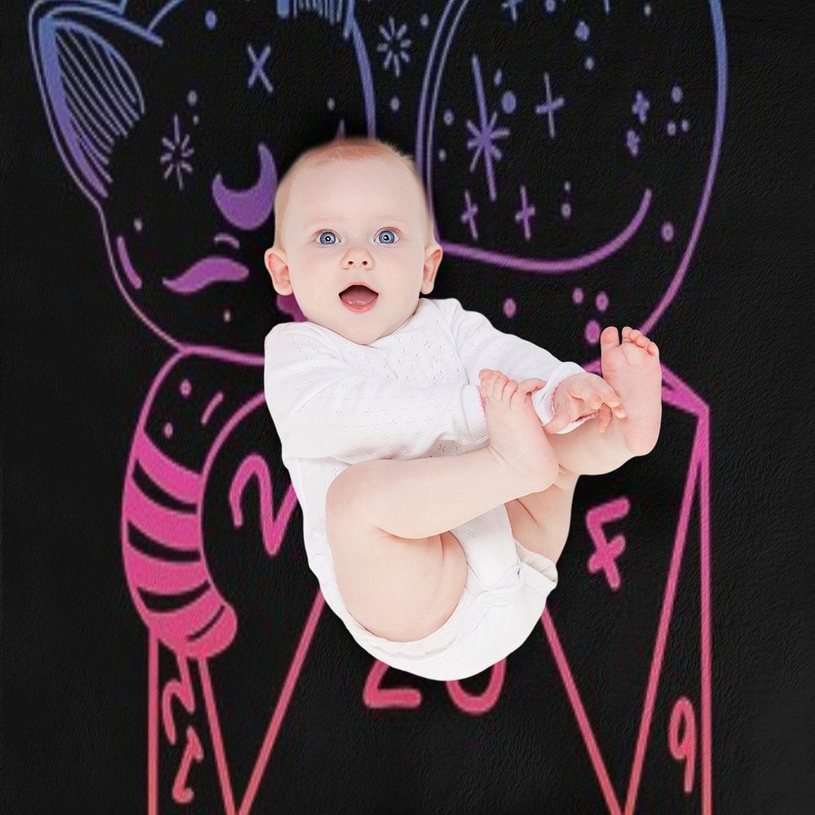 D20 CAT Rainbow Dnd Dice. Velvety-soft Throw Blanket