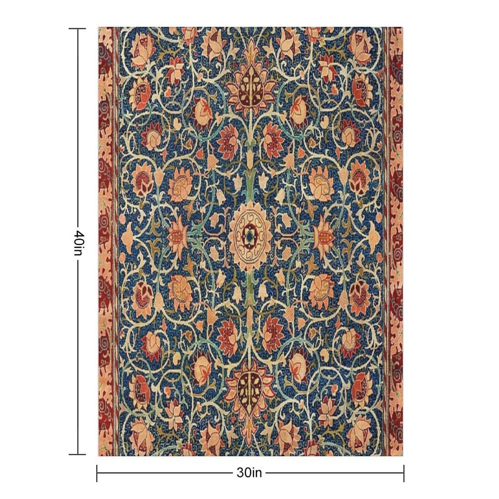 William Morris Floral Carpet Print Gift-ready Throw Blanket