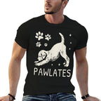 Pawlates Dog Stretching Workout Fitness Pilates Cute Puppy  Stretchy T-Shirt