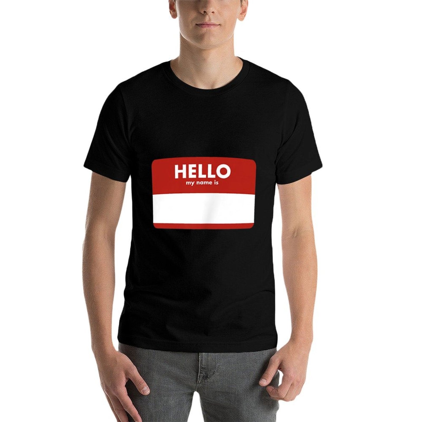 Hello My Name Is Blank Custom Sticker Funny  Summer-ready Fabric T-Shirt