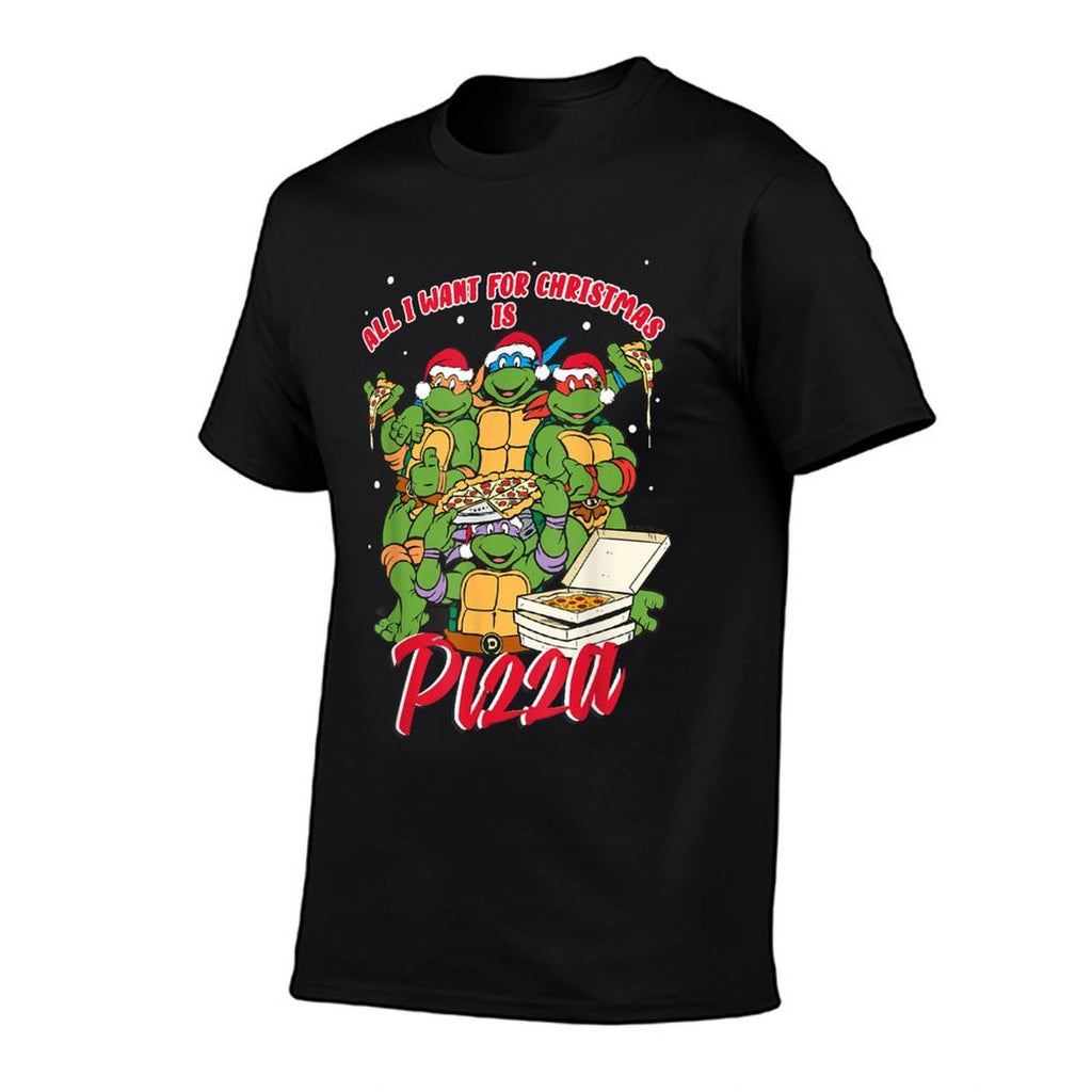 Teenage Mutant Ninja Turtles Christmas Pizza  Eco-friendly Material T-Shirt