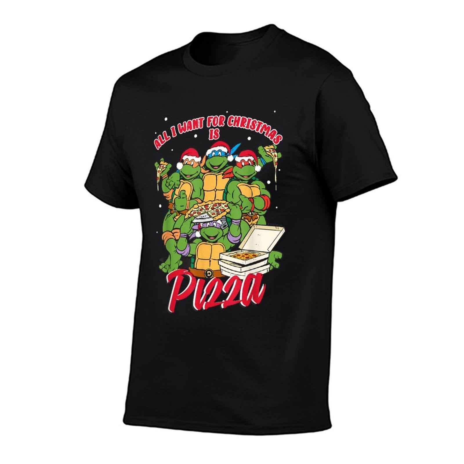 Teenage Mutant Ninja Turtles Christmas Pizza  Eco-friendly Material T-Shirt