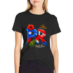 Puerto Rico PR Hibiscus Coqui Frog Rican Heritage Culture  Vintage-inspired T-Shirt