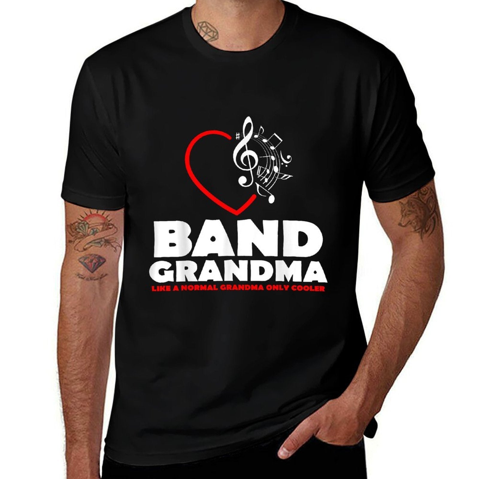 Funny Marching Band Grandma Music Lover Percussion Mom Gift  Wrinkle-resistant T-Shirt