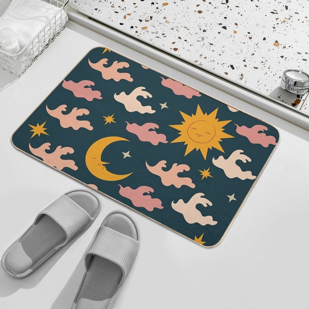 The Love of The Sun And The Moon.  Fade-Resistant Bath Mat