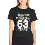 Blessed By God For 63 Years Happy 63rd Birthday  Soft T-Shirt